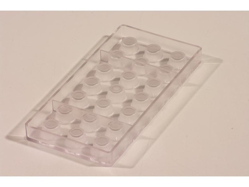 Praliform SP1002, Rund med räfflor, 21 praliner - Pavoni