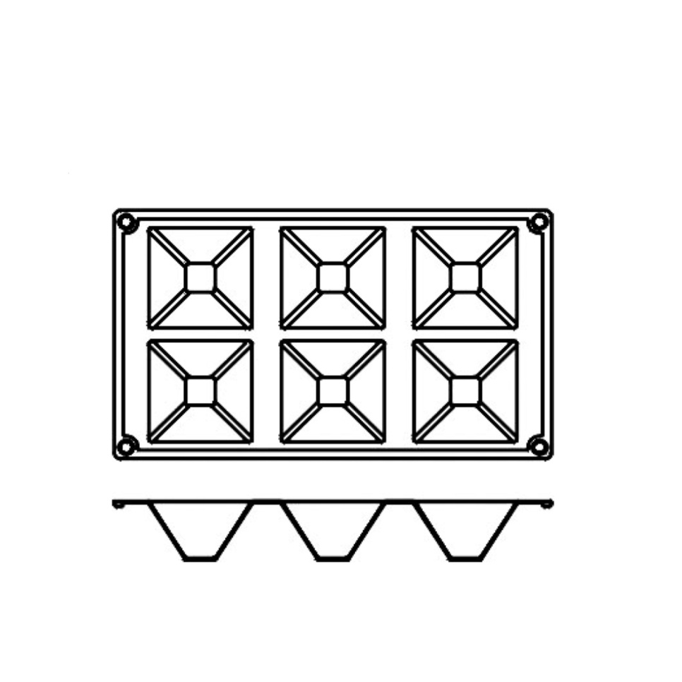 Silikonform FR007, pyramid 6st - Pavoni