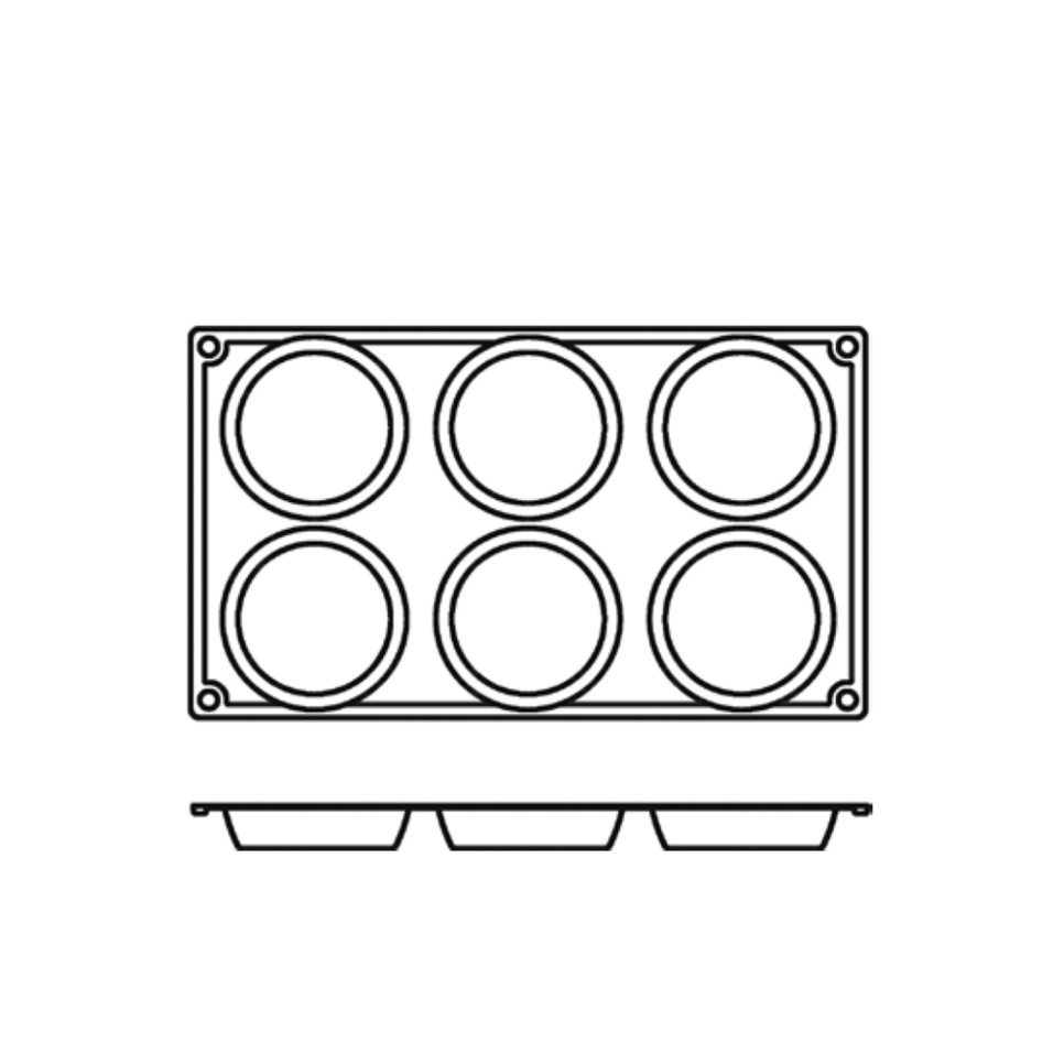 Silikonform FR047, låg cylinder 6st - Pavoni