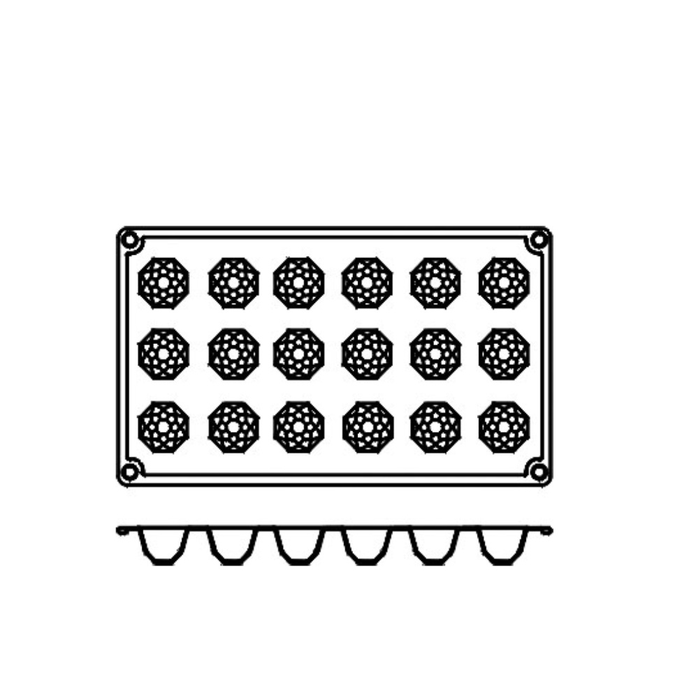 Silikonform FR033, diamant 18st - Pavoni Silikonform FR033, diamant 18st - Pavoni