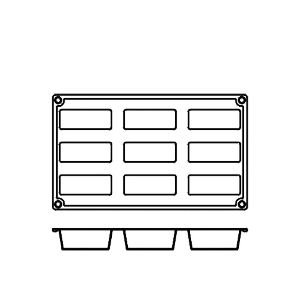 Silikonform FR028, rektanglar 9st - Pavoni