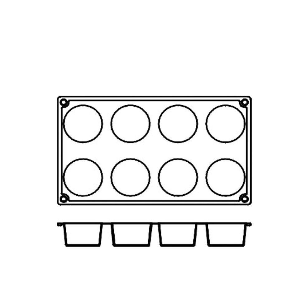 Silikonform FR017, cylinder 8st - Pavoni