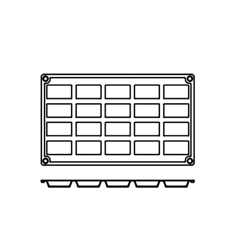 Silikonform FR014, rektanglar 20st - Pavoni