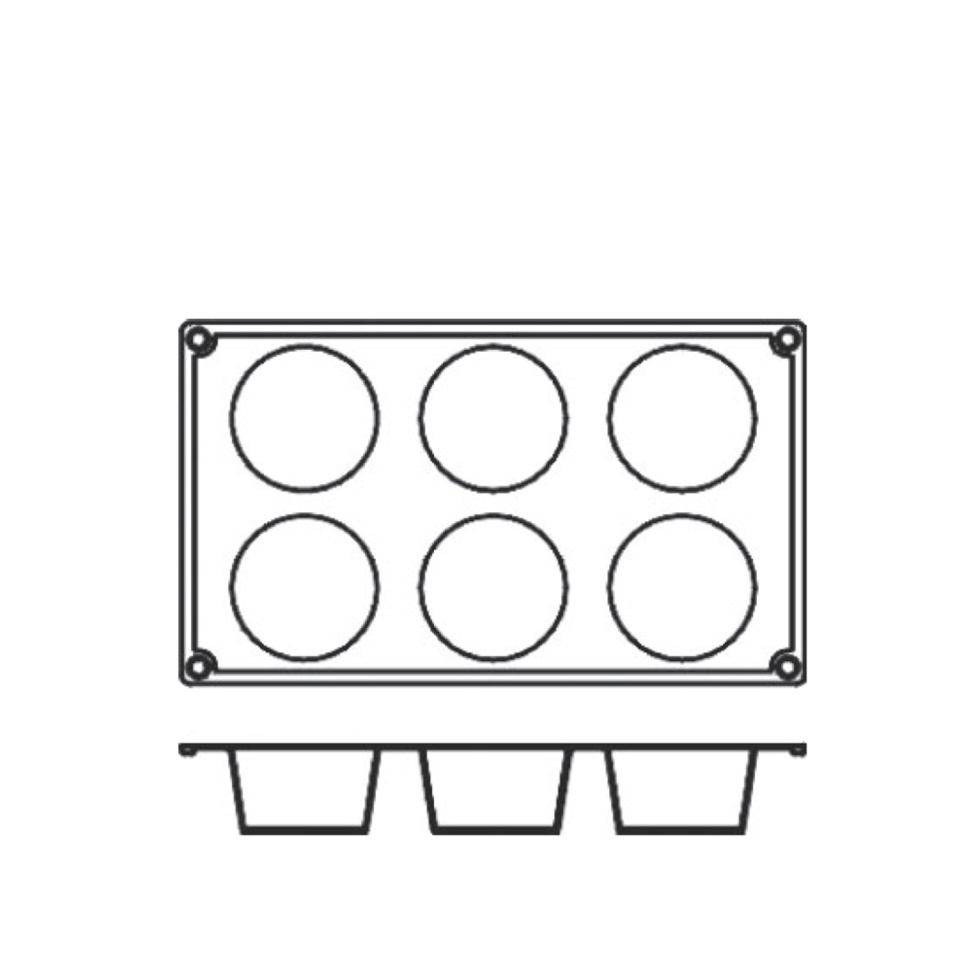 Silikonform FR008, cylinder 6st - Pavoni