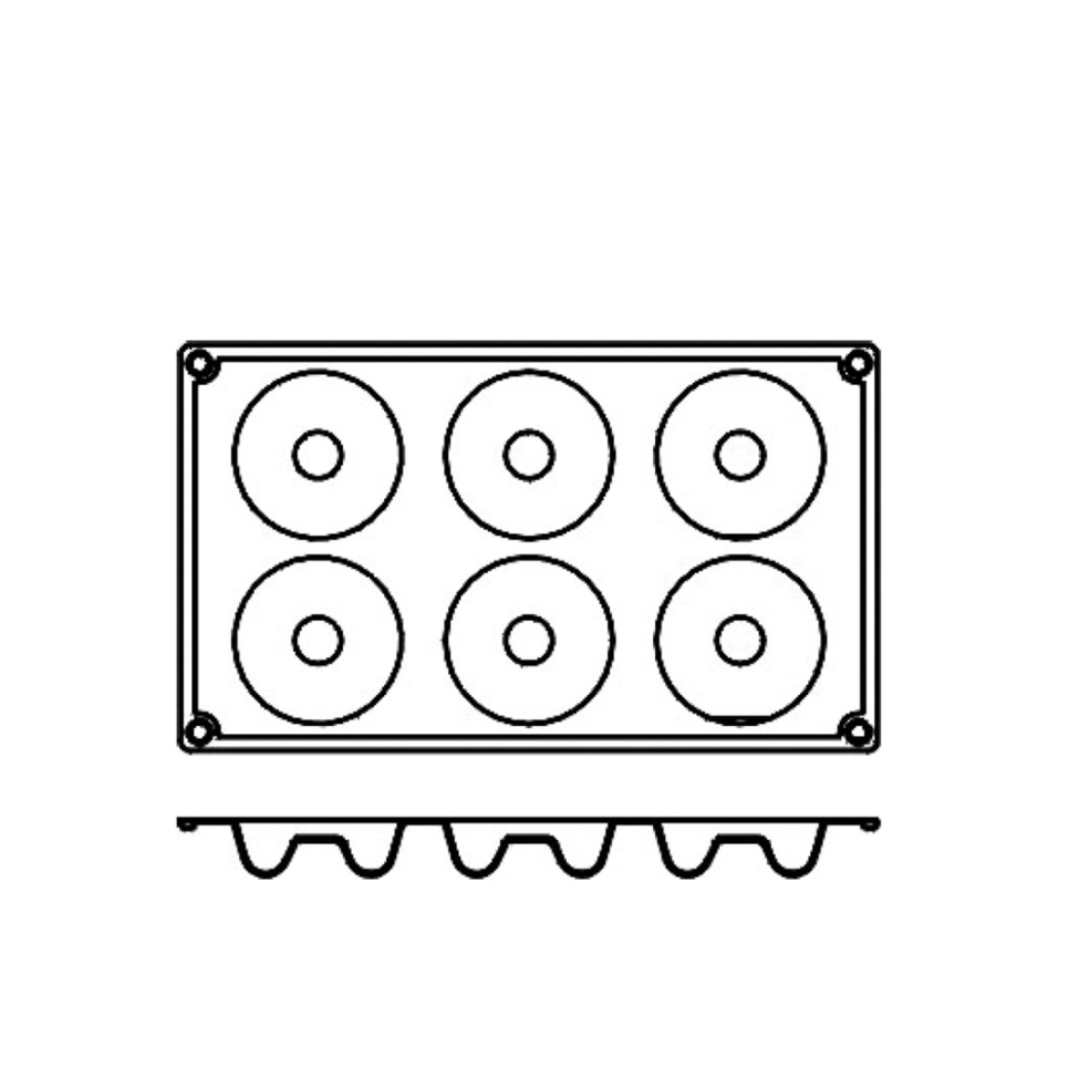 Silikonform FR010, savarin 8st - Pavoni