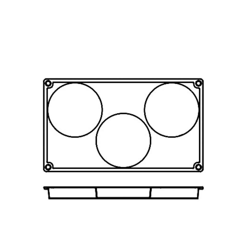 Silikonform FR023, stor låg cylinder 3st - Pavoni
