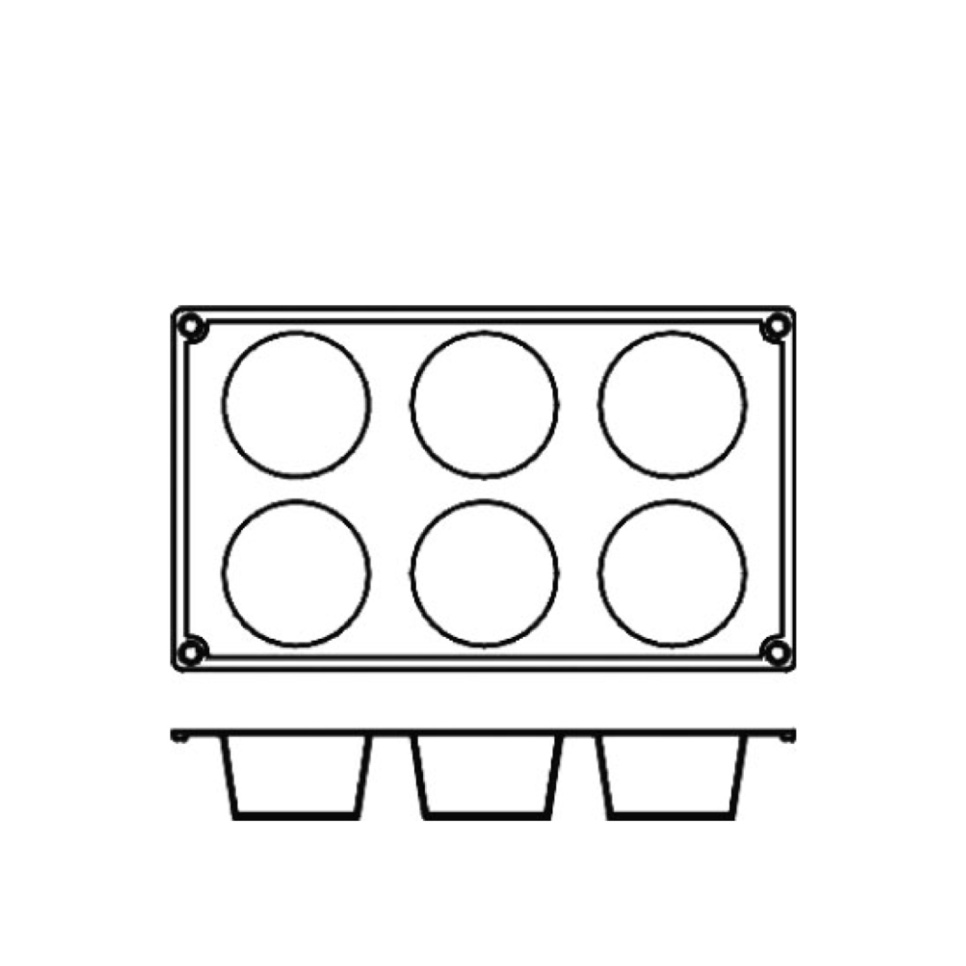 Silikonform FR065, cylinder 6st - Pavoni