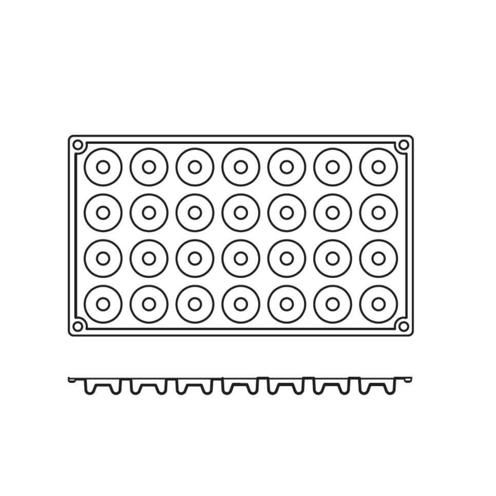 Silikonform FR073, liten savarin 28st - Pavoni