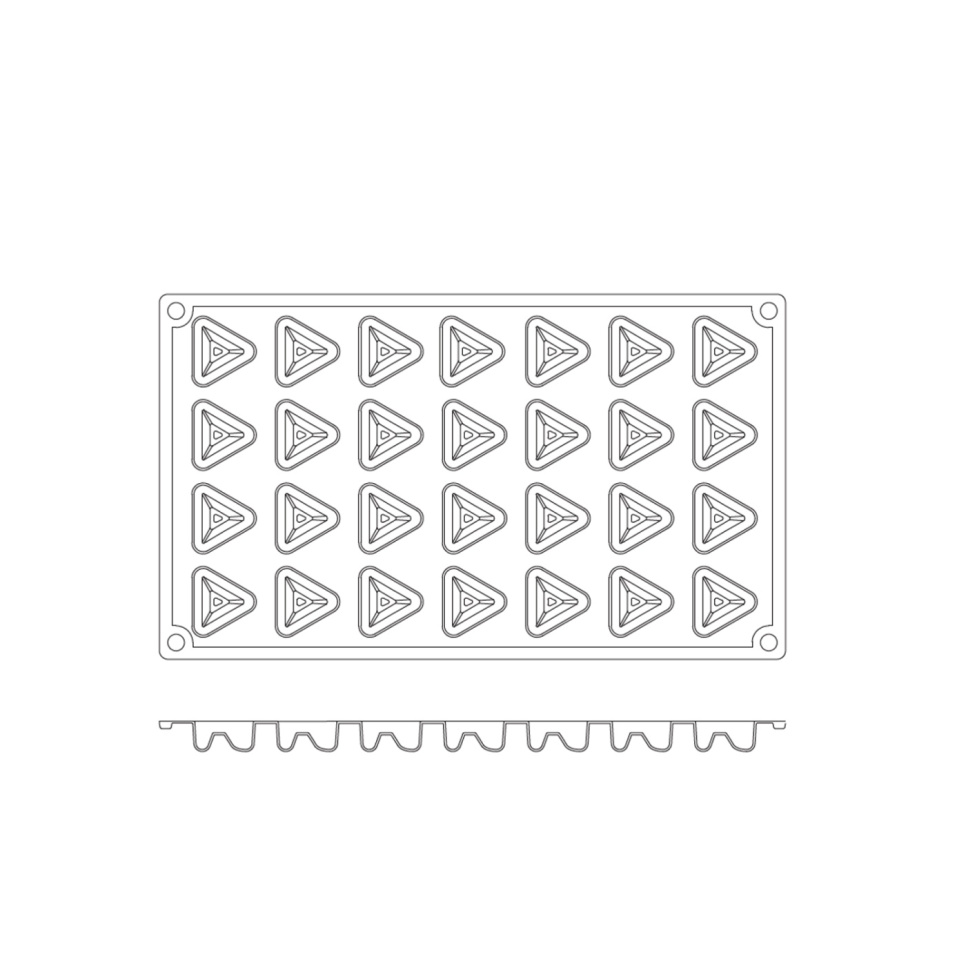 Silikonform FR076, liten triangulär savarin 28st - Pavoni