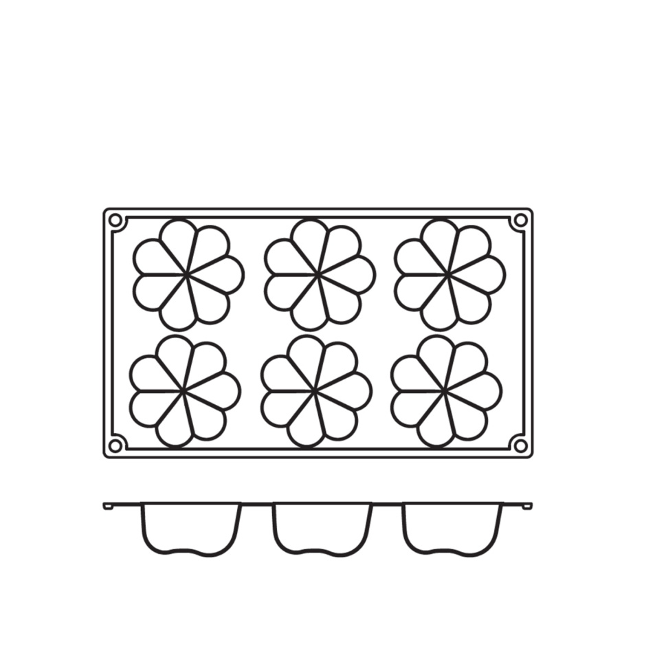Silikonform FR077, charlotteform 6st - Pavoni