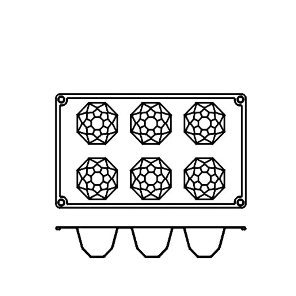 Silikonform FR034, diamant 6st - Pavoni Silikonform FR034, diamant 6st - Pavoni