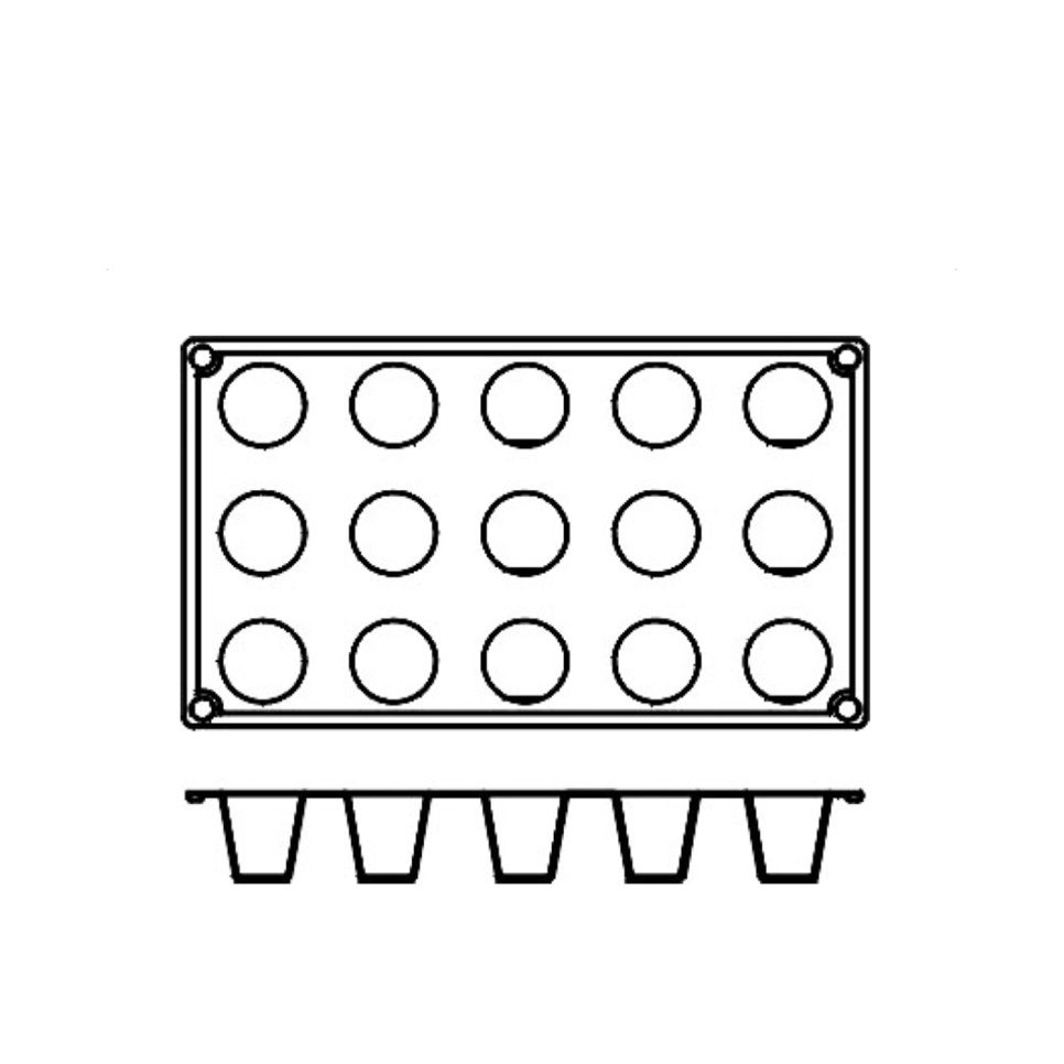 Silikonform FR031, liten kon 15st - Pavoni