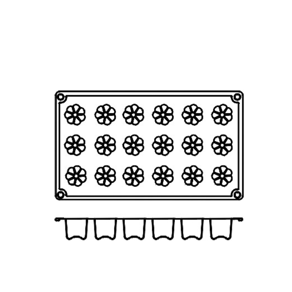Silikonform FR037, liten canelé 18st - Pavoni