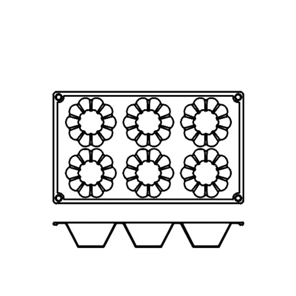 Silikonform FR012, djupa brioche 6st - Pavoni