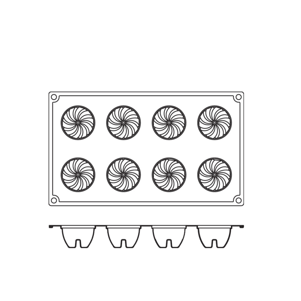 Silikonform FR069, liten sockerkaksform 8st - Pavoni