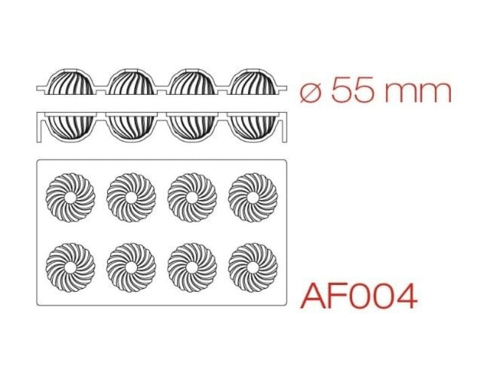 Silikonform, PavoDuo, sfär AF004 - Pavoni