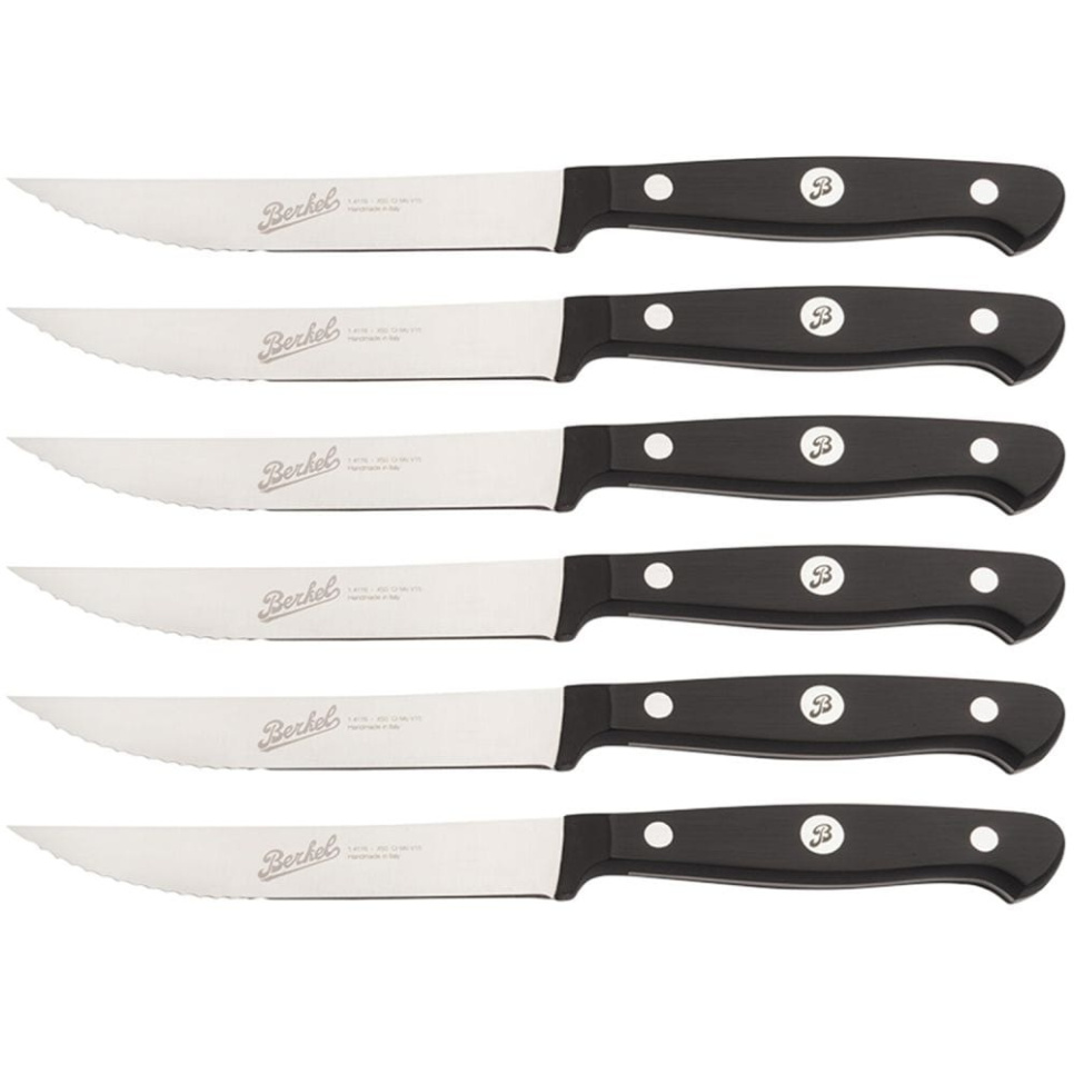 Tandade stekknivar, 6-pack Classic Svart - Berkel i gruppen Matlagning / Köksknivar / Övriga knivar hos The Kitchen Lab (1870-23937)