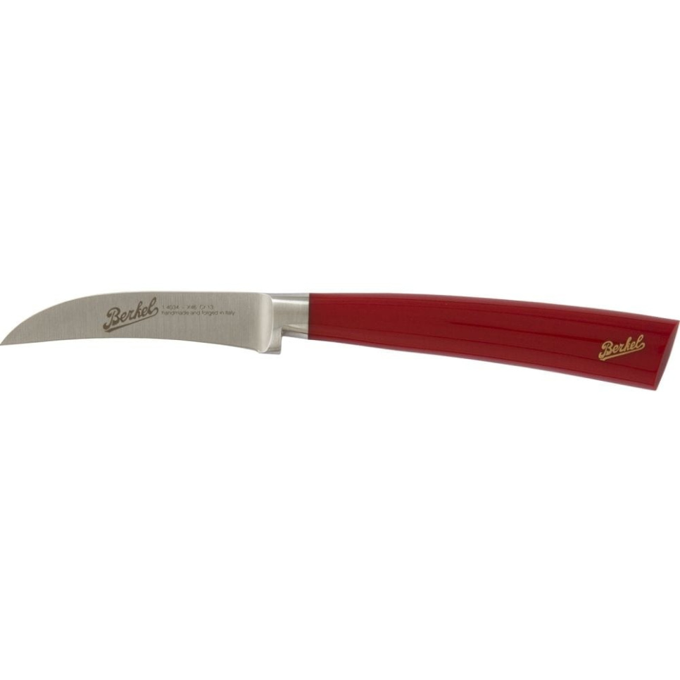 Böjd skalkniv, 7 cm, Elegance Röd - Berkel i gruppen Matlagning / Köksknivar / Skalknivar hos KitchenLab (1870-23955)
