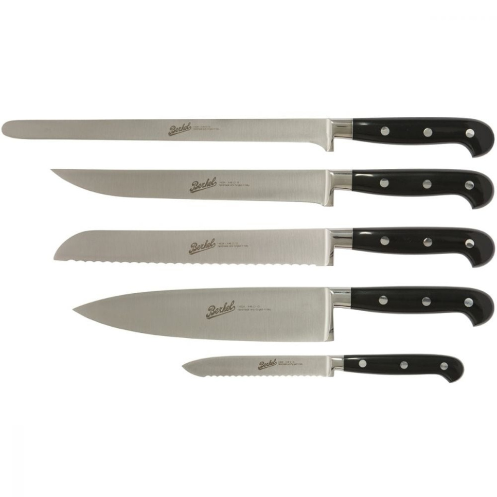 Knivset i fem delar, Adhoc Glossy Svart - Berkel i gruppen Matlagning / Köksknivar / Knivset hos The Kitchen Lab (1870-23982)