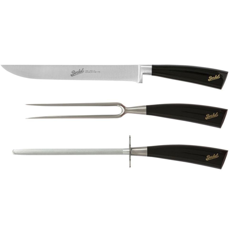 Stekset i tre delar, Elegance Glossy Svart - Berkel i gruppen Matlagning / Köksknivar / Knivset hos The Kitchen Lab (1870-23984)