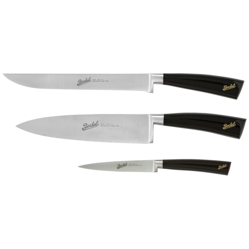 Knivset i tre delar, Elegance Glossy Svart - Berkel i gruppen Matlagning / Köksknivar / Knivset hos The Kitchen Lab (1870-23985)