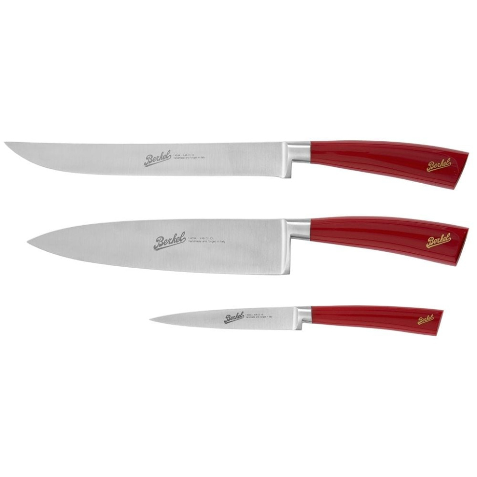 Knivset i tre delar, Elegance Röd - Berkel i gruppen Matlagning / Köksknivar / Knivset hos KitchenLab (1870-23990)