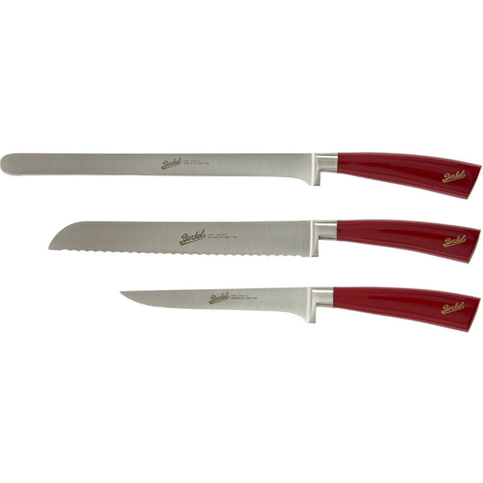 Skinkset i tre delar, Elegance Röd - Berkel i gruppen Matlagning / Köksknivar / Knivset hos KitchenLab (1870-23992)