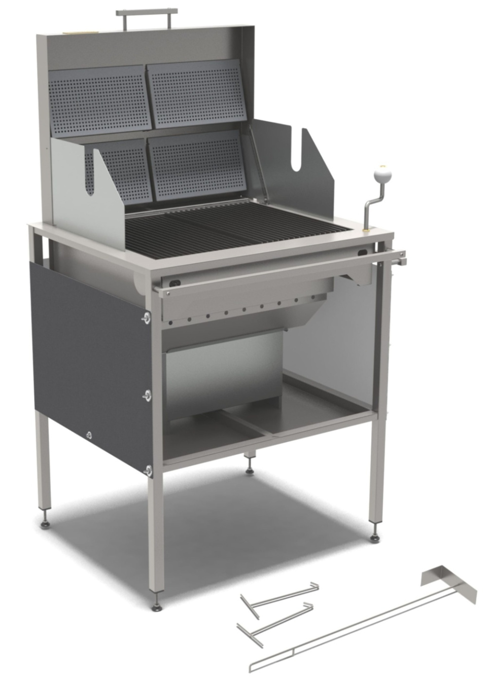 Kolgrill, rostfritt stål - Mälarögrillen i gruppen Grillar, Spisar & Ugnar / Grillar / Kolgrillar hos KitchenLab (1932-25244)