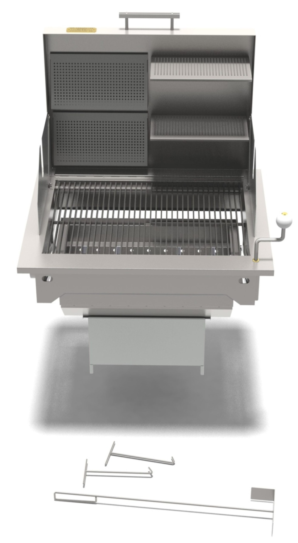 Kolgrill, rostfritt stål - Mälarögrillen