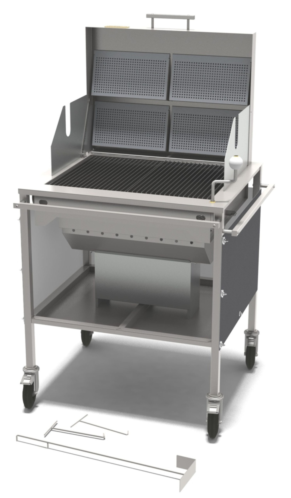 Kolgrill, rostfritt stål - Mälarögrillen