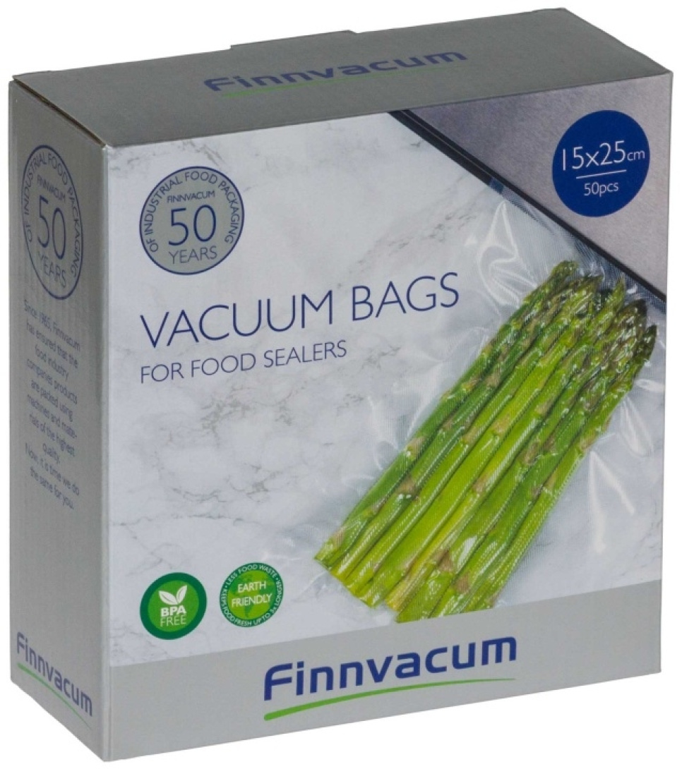 Räfflade Vakuumpåsar, 50 st – Finnvacum i gruppen Matlagning / Sous vide / Zip- & vakuumpåsar hos The Kitchen Lab (1965-24479)