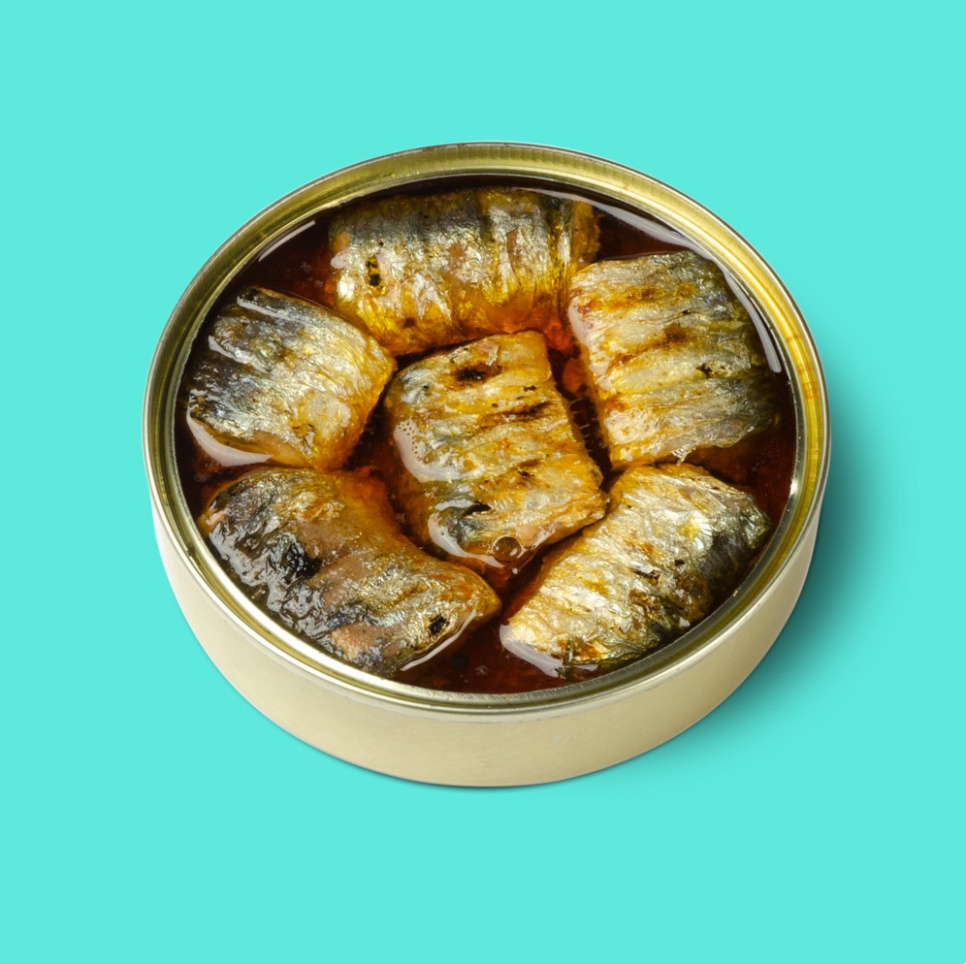 Kolgrillade sardinfiléer, escabeche. 105 g - Conservas Braseadas Güeyu Mar