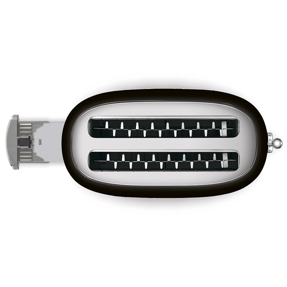 Brödrost, 4 skivor, Långa fack, Svart - Smeg