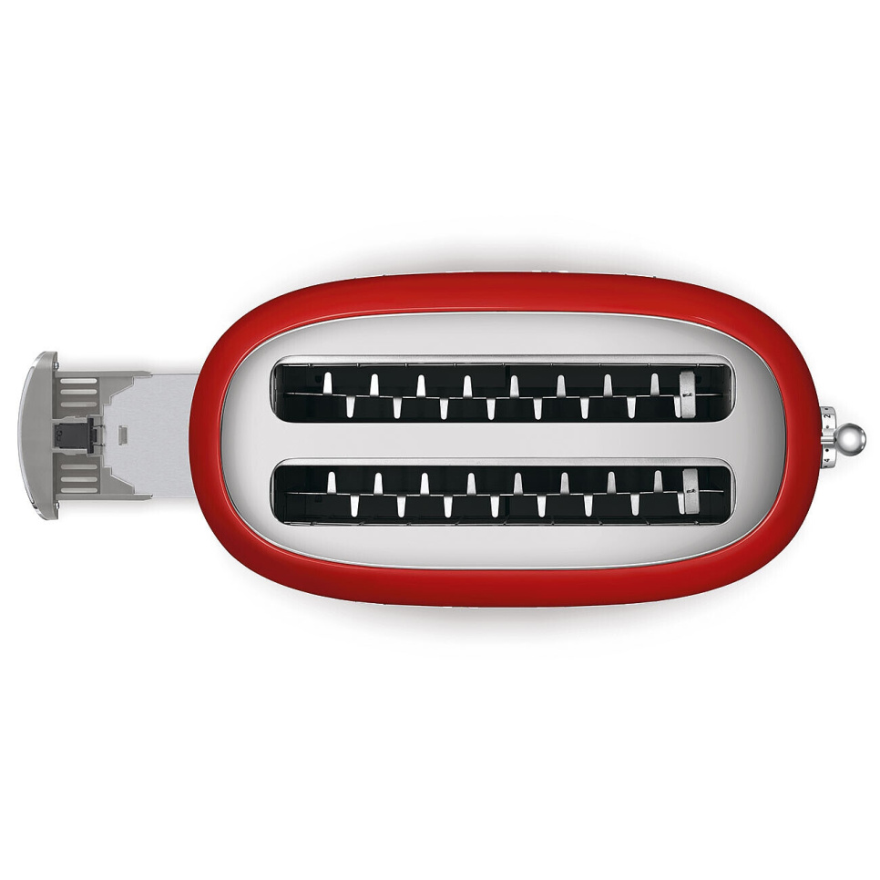 Brödrost, 4 skivor, Långa fack, Röd - Smeg