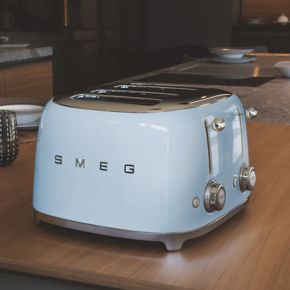 Brödrost, 4 skivor, Pastellblå - Smeg