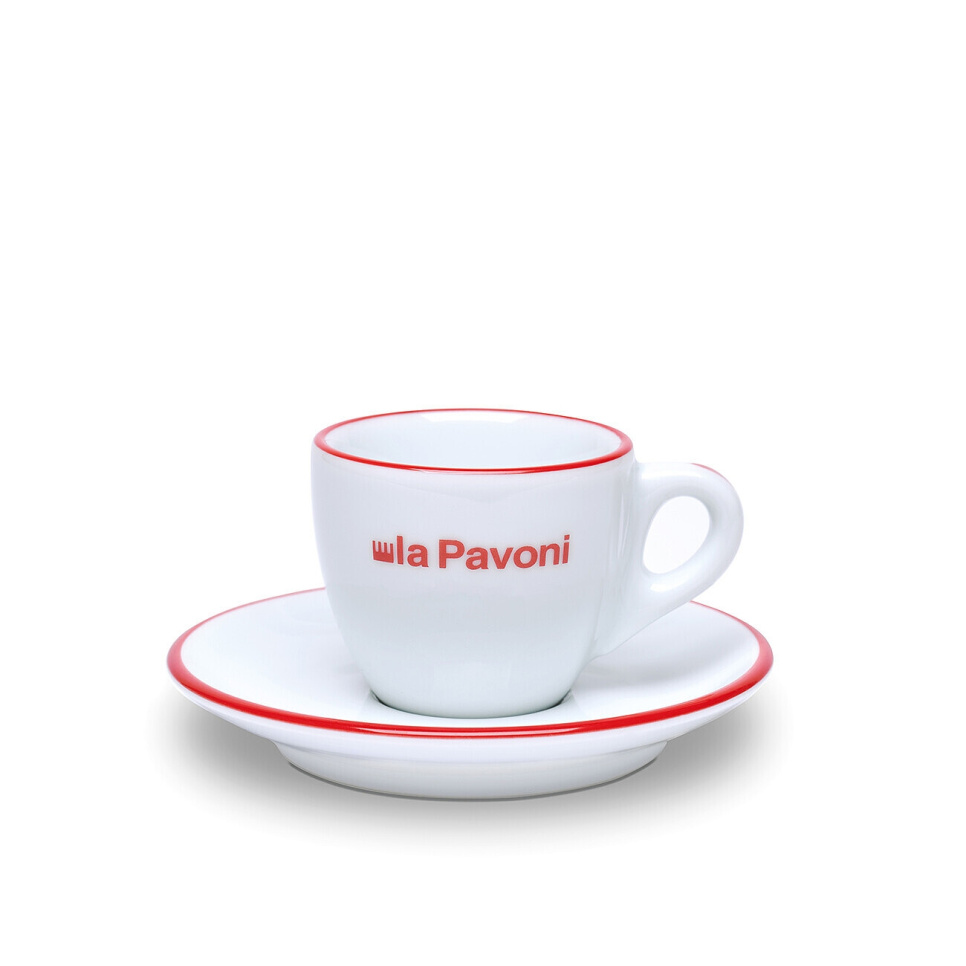 Espressokoppar med fat, 6-pack - La Pavoni i gruppen Te & Kaffe / Kaffetillbehör / Kaffekoppar hos The Kitchen Lab (1984-31486)