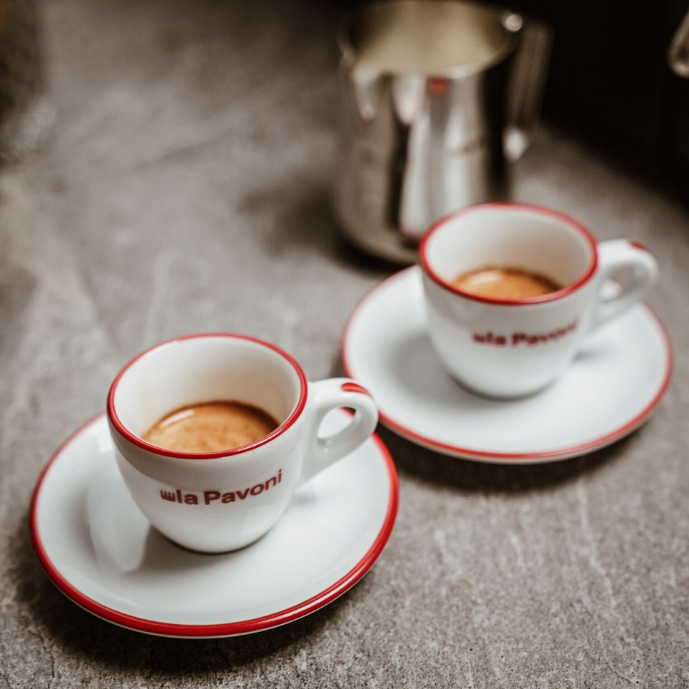 Espressokoppar med fat, 6-pack - La Pavoni