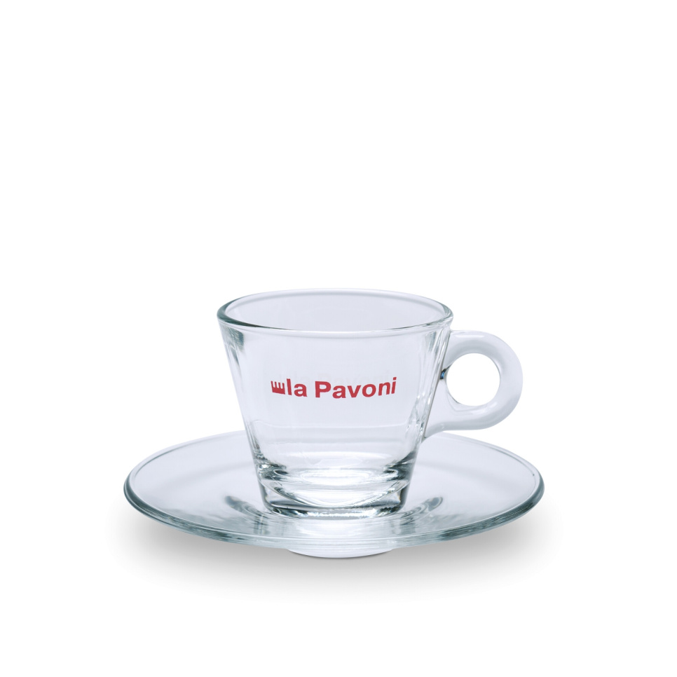 Espressokoppar i glas med fat, 6-pack - La Pavoni i gruppen Te & Kaffe / Kaffetillbehör / Kaffekoppar hos KitchenLab (1984-31487)