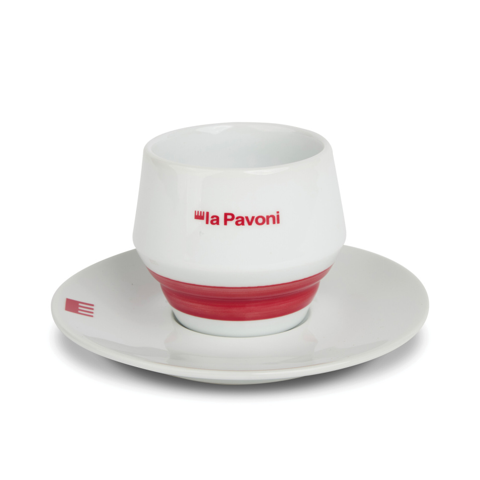 Cappuccinokoppar med fat, 4-pack - La Pavoni i gruppen Te & Kaffe / Kaffetillbehör / Kaffekoppar hos The Kitchen Lab (1984-31496)