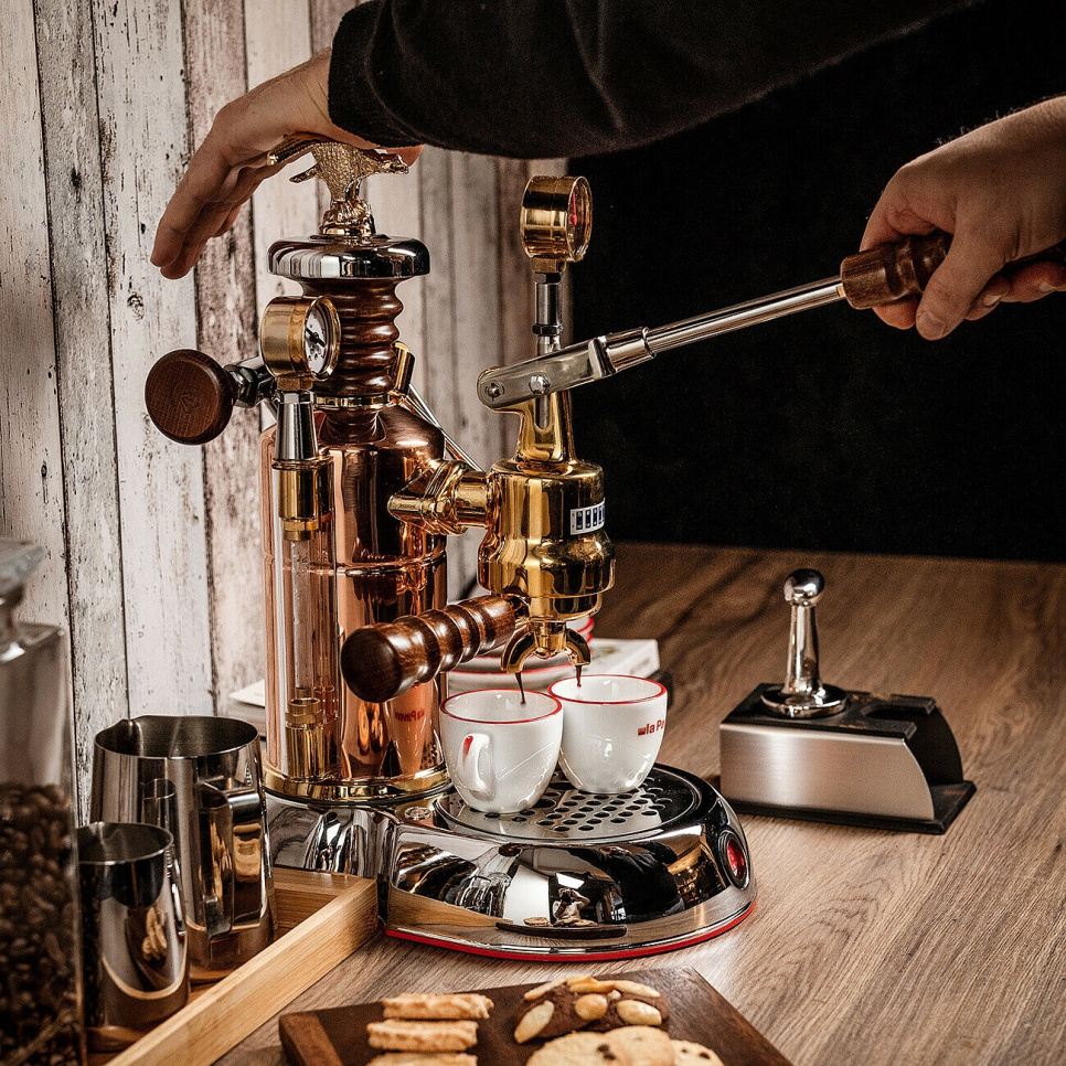 Retro Manuell Espressomaskin, Esperto Edotto, Roséguld - La Pavoni