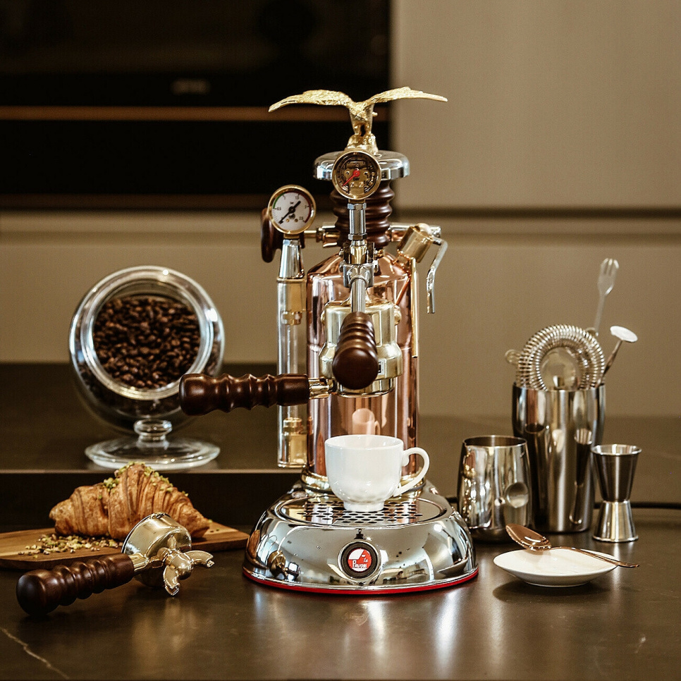 Retro Manuell Espressomaskin, Esperto Edotto, Roséguld - La Pavoni