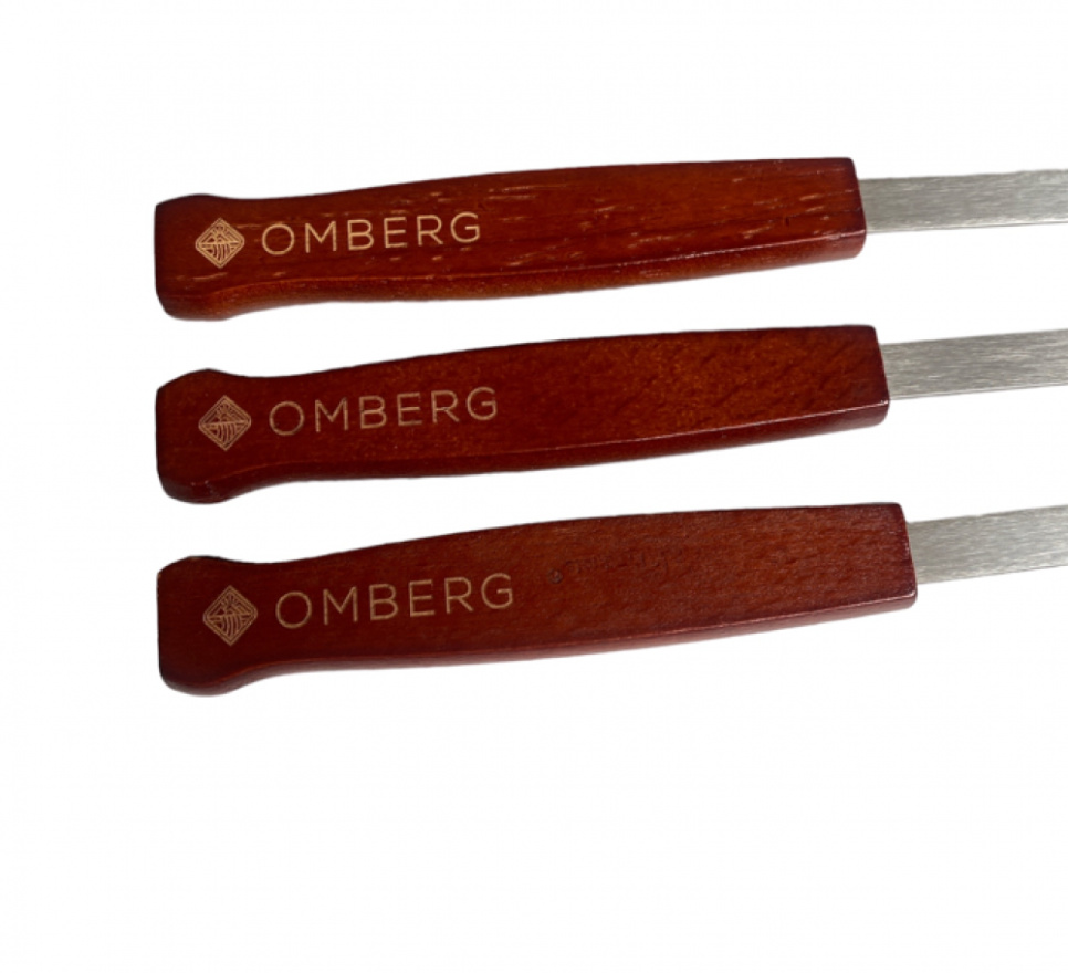 Breda grillspett med trähandtag, 60 cm, 6-pack - Omberg