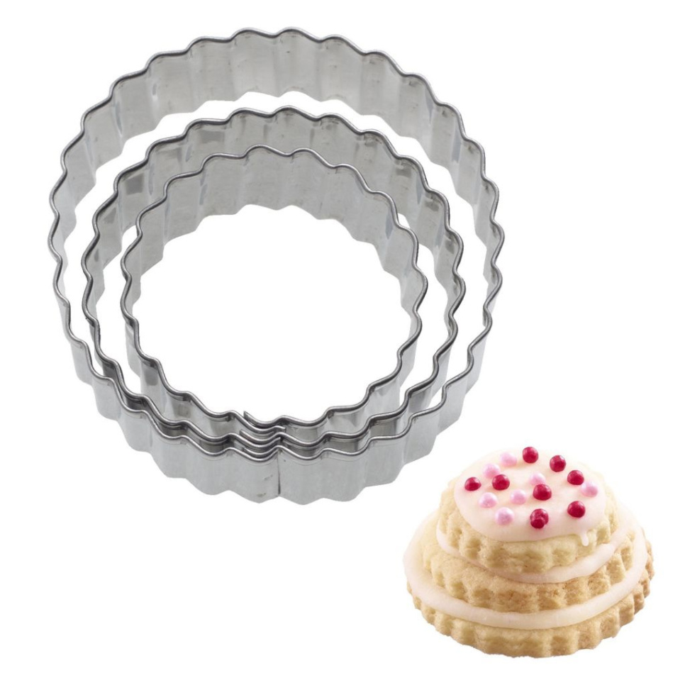 Pepparkaksform, Rund vågig, 4, 5 och 6 cm, 3-pack - Westmark Pepparkaksform, Rund vågig, 4, 5 och 6 cm, 3-pack - Westmark