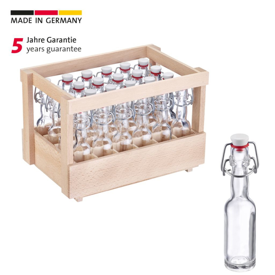 Glasflaska med bygelkork i trälåda, 40 ml, 24-pack - Westmark i gruppen Matlagning / Köksredskap / Flaskor & burkar hos The Kitchen Lab (2190-32278)