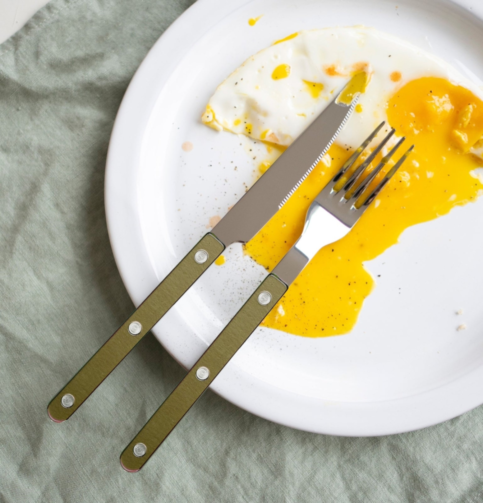 Bestickset, 4 delar, Bistrot Pearly, Olive - Sabre Paris
