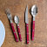 Bestickset, 4 delar, Bistrot Pearly, Red - Sabre Paris