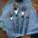Bestickset, 4 delar, Bistrot Pearly, Steel blue - Sabre Paris
