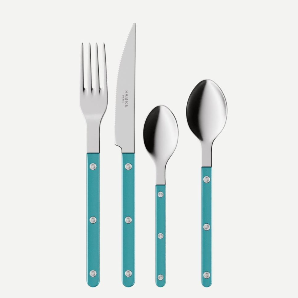 Bestickset, 4 delar, Bistrot Pearly, Turquoise - Sabre Paris i gruppen Dukning / Bestick / Bestickset hos The Kitchen Lab (2195-32369)