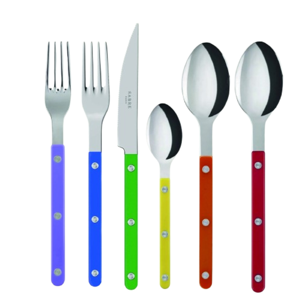 Bestickset, 24 delar, Bistrot, Blandade färger - Sabre Paris i gruppen Dukning / Bestick / Bestickset hos The Kitchen Lab (2195-33929)