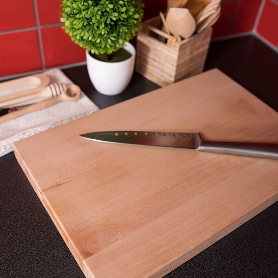 Skärbräda med handtag, bok, 45x30x4 cm - AT-Line